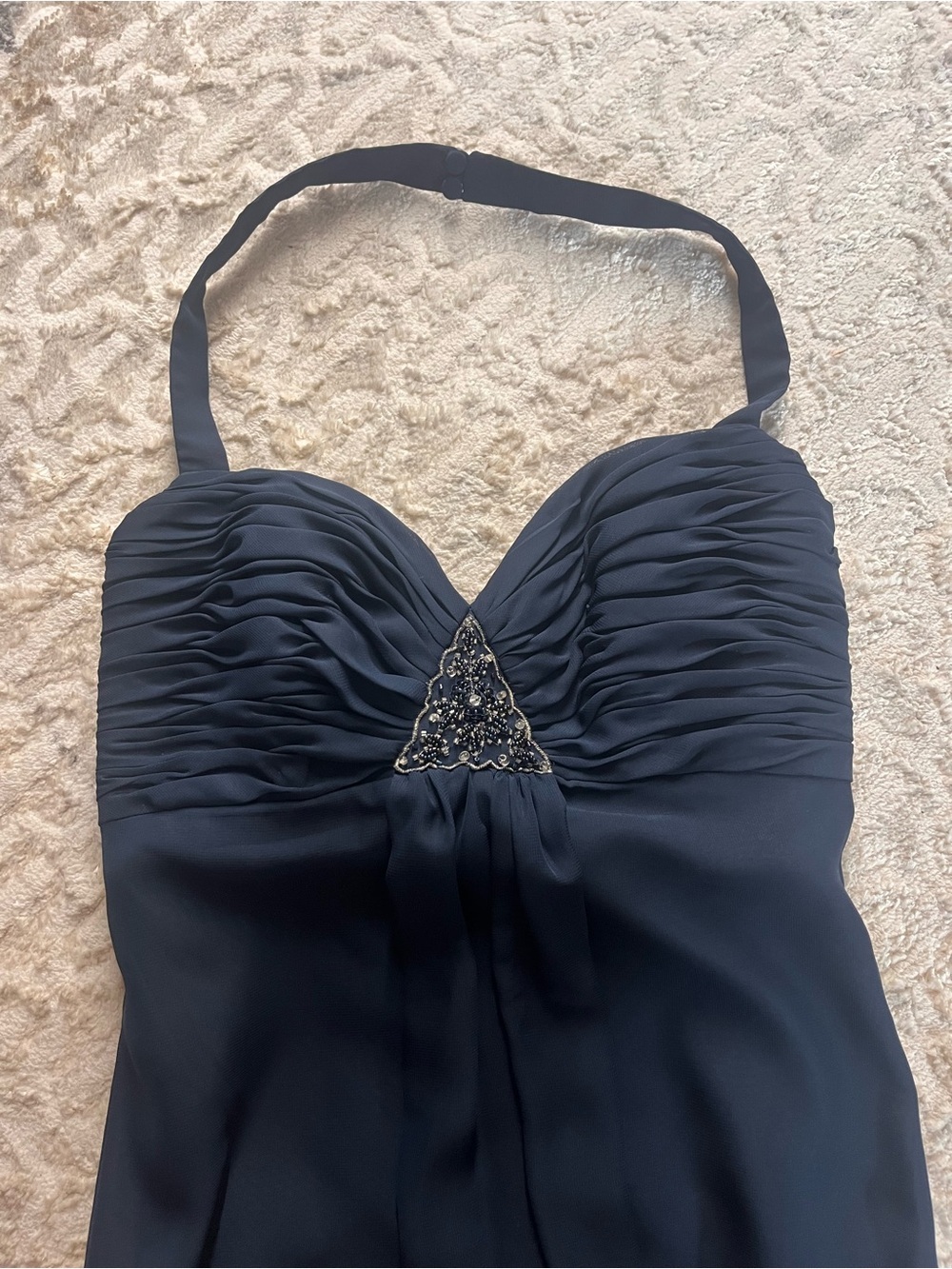 Couture collection prom formal dance dress Navy size 4 - Picture 2 of 5